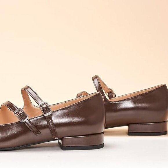 C.Paravano Women's Brown Flats Mary Jane Flats - Picture 3 of 5
